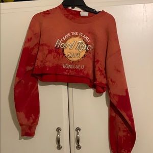 Vintage red rye dye crop sweater